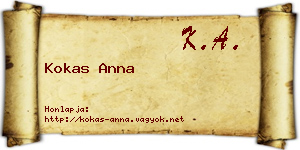 Kokas Anna névjegykártya